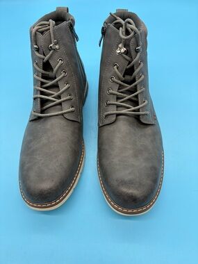 Vostey Men's Casual Charcoal Gray Chukka Lace-Up Ankle Boots - Size 12